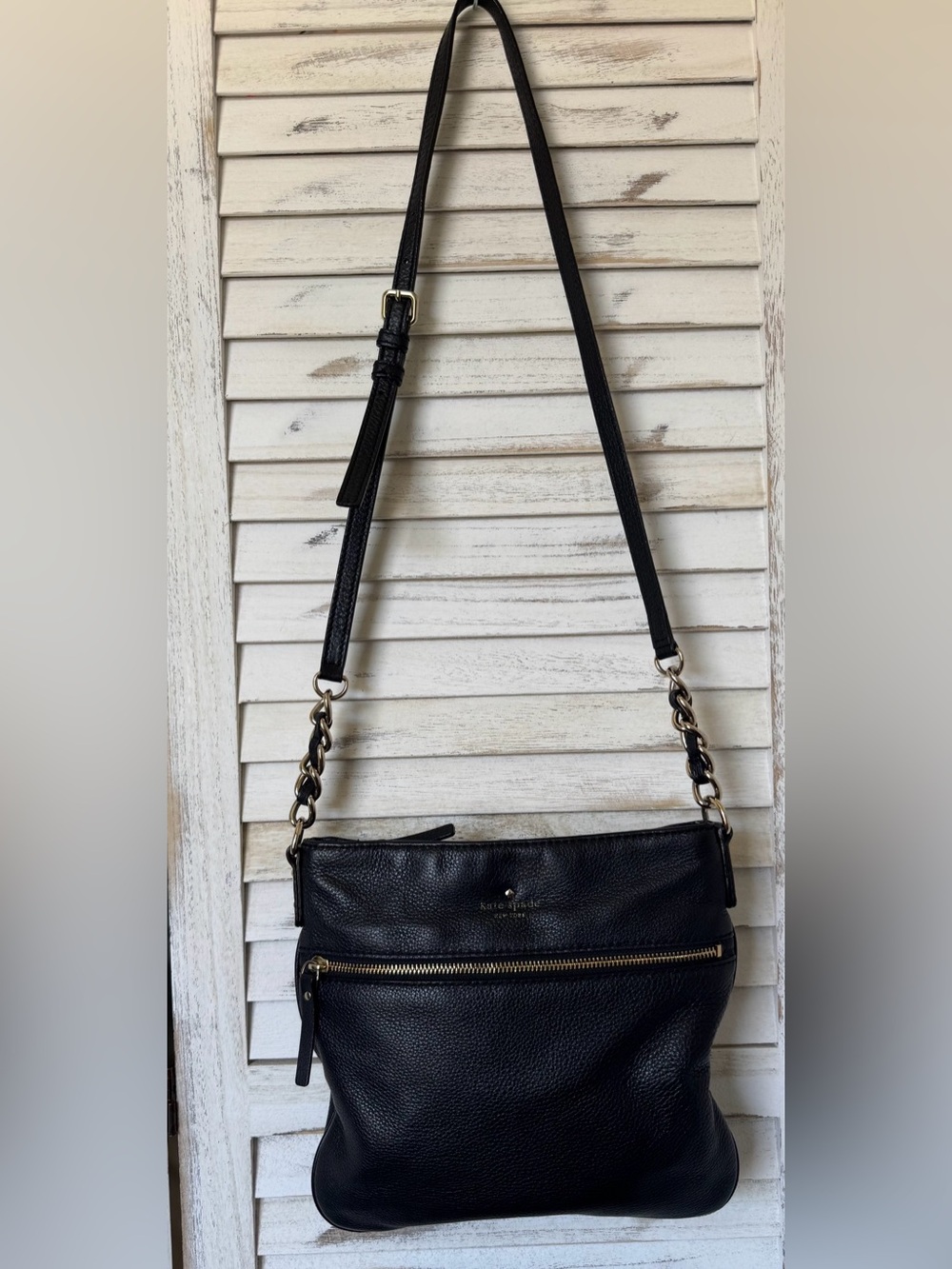 Kate Spade Black Leather Crossbody Bag No Callouts - Picture 2 of 16